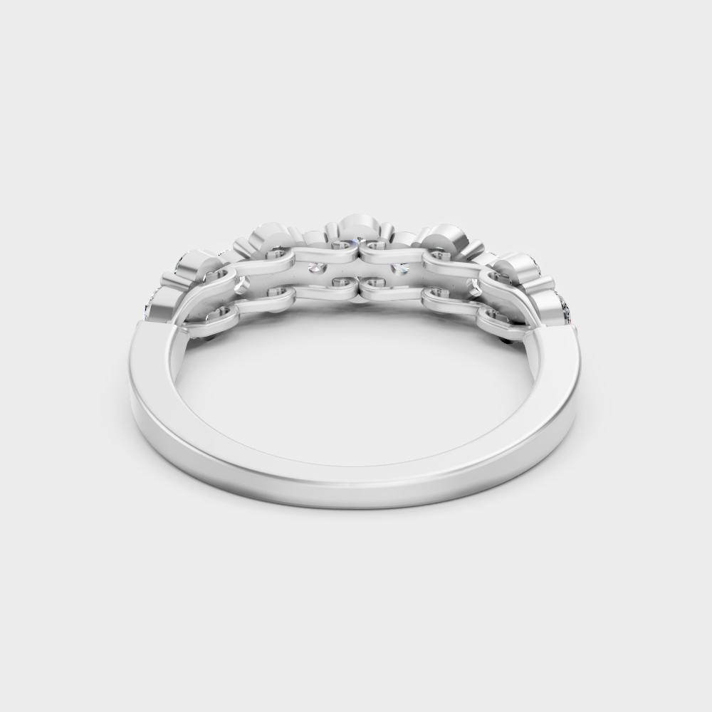 White Gold Round Lab-Grown Diamond Band With Hallmark Gold Quality