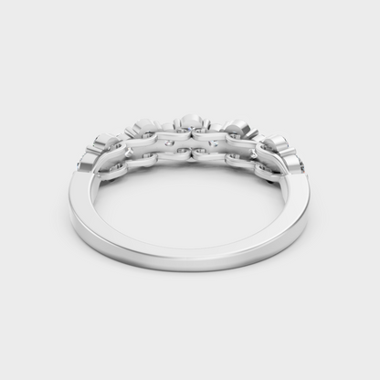 White Gold Round Lab-Grown Diamond Band With Hallmark Gold Quality
