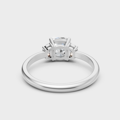 Premium White Gold Jewelry Showcasing A 1.64 Carat Round Three-Stone Setting
