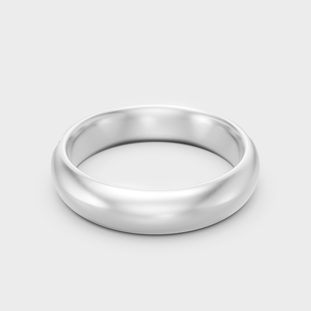 White Gold Round Lab-Grown Diamond Band With Hallmark Gold Quality