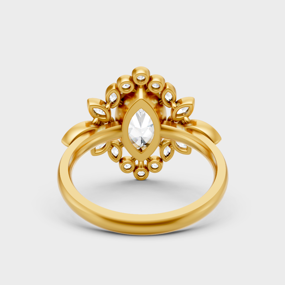  Yellow Gold Marquise Diamond Engagement Ring For A Timeless And Ethical Style