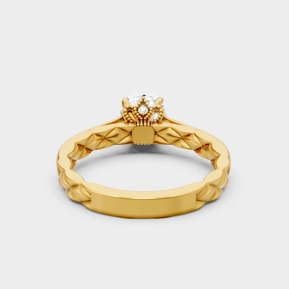 Premium Yellow Gold Jewelry Showcasing A Round-Cut Lab-Grown Diamond