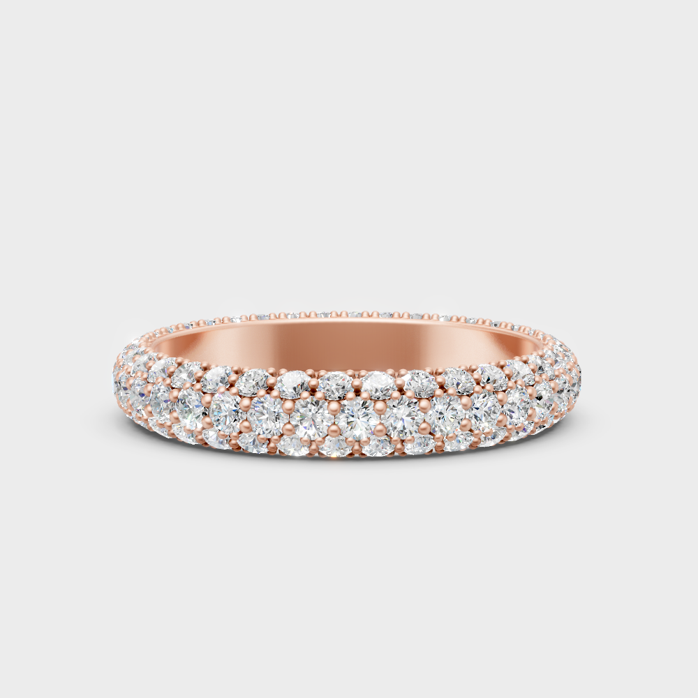 Blush Rose Gold Ring With Hallmarked Round Lab-Grown Diamond Detail