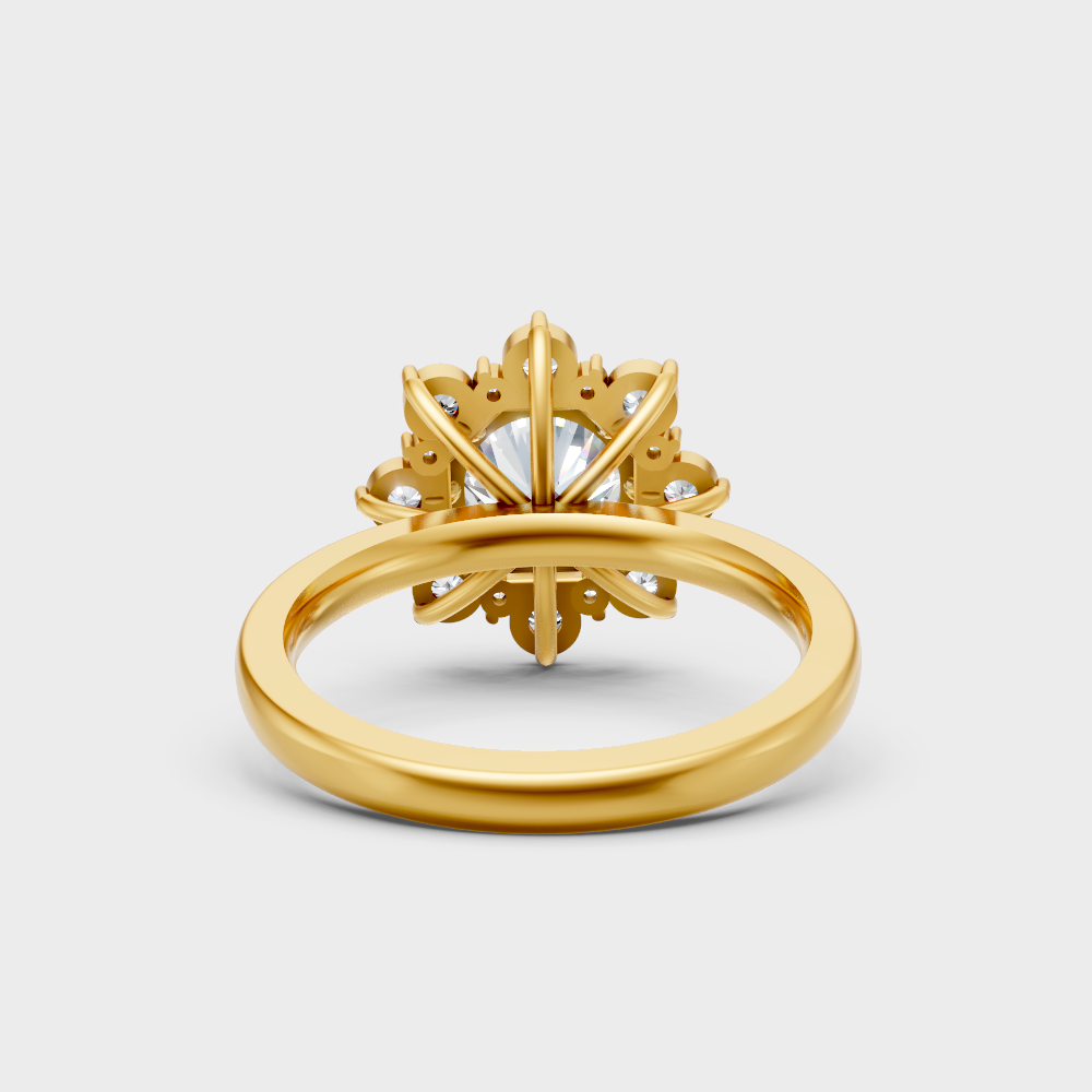 Yellow Gold Round Diamond Accent Ring For A Timeless And Ethical Bridal Style