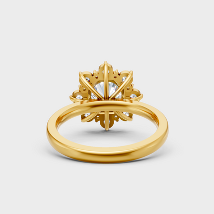 Yellow Gold Round Diamond Accent Ring For A Timeless And Ethical Bridal Style