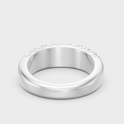 White Gold Round Lab-Grown Diamond Band With Hallmark Gold Quality