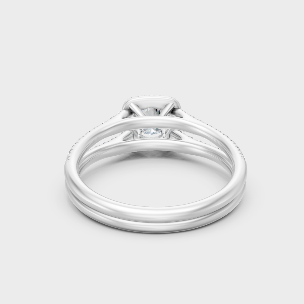  White Gold Round Lab-Grown Diamond Accent Ring With Hallmark Gold Quality