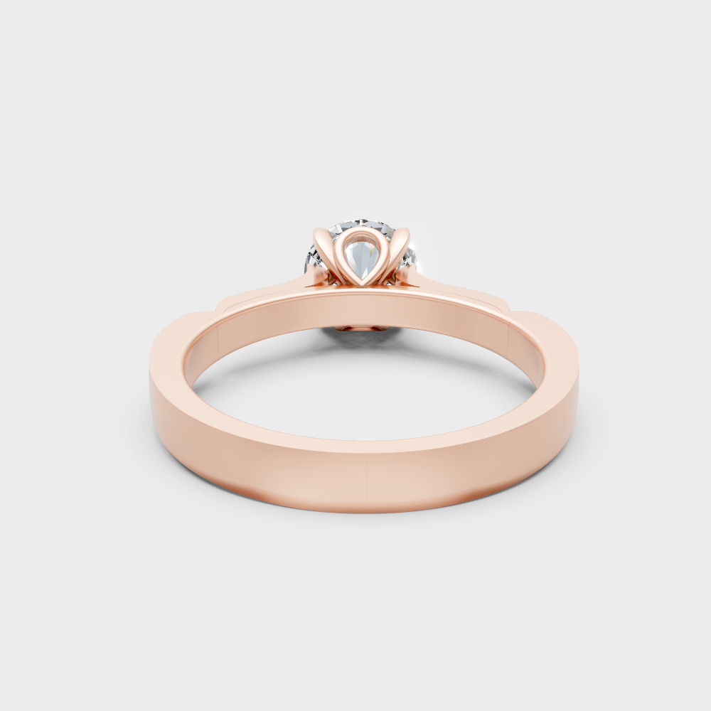 Blush Rose Gold Ring With Hallmarked  Round Lab-Grown Diamonds