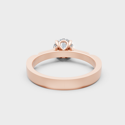 Blush Rose Gold Ring With Hallmarked  Round Lab-Grown Diamonds