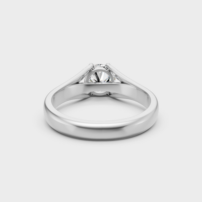  Blush Rose Gold Ring With Hallmarked Round Lab-Grown Diamond Solitaire