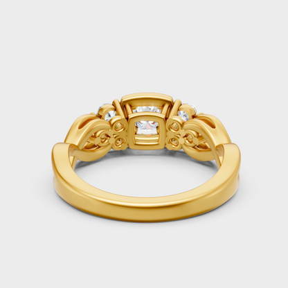 Yellow Gold Round Diamond Halo Engagement Ring For A Timeless Ethical Look