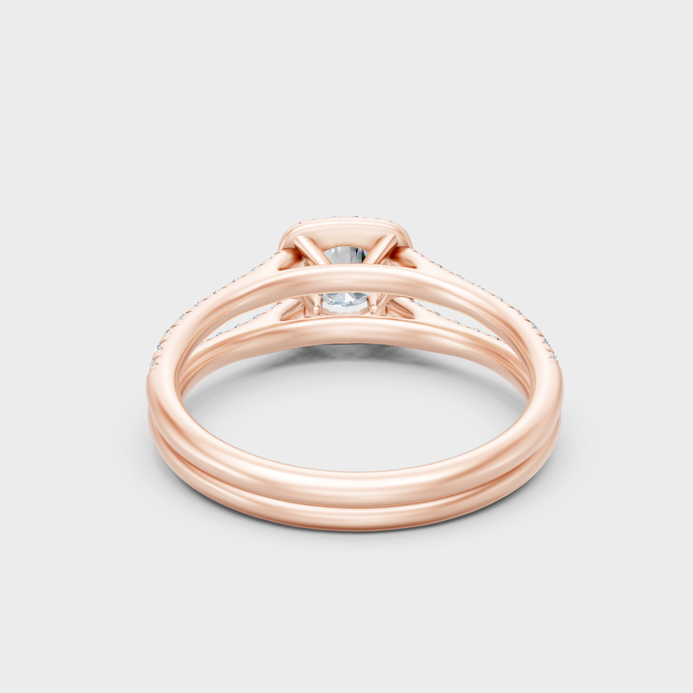 Blush Rose Gold Ring With Hallmarked Round Lab-Grown Diamond Detail