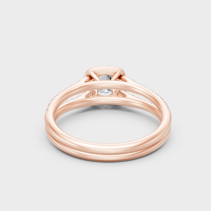 Blush Rose Gold Ring With Hallmarked Round Lab-Grown Diamond Detail