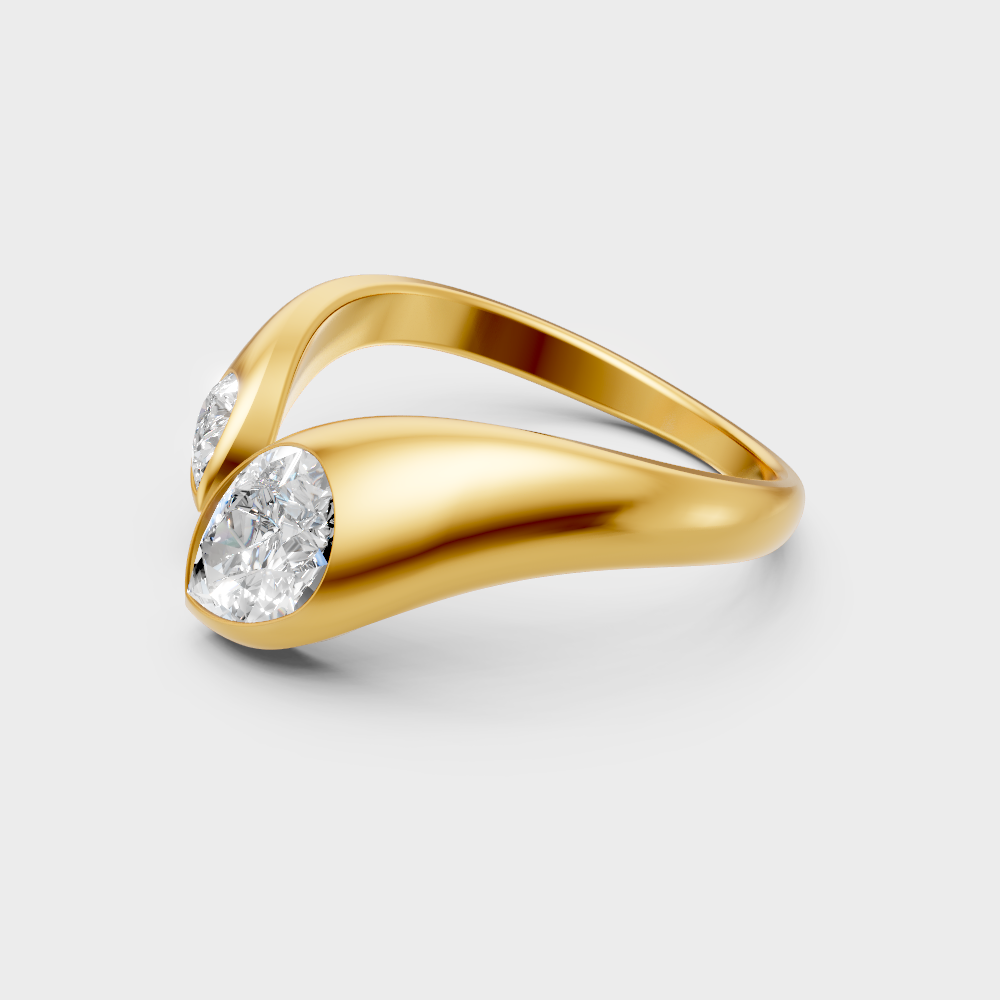 yellow gold pear diamond ring for a timeless and ethical marriage proposal