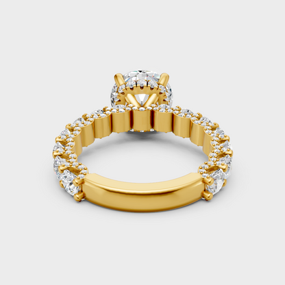 Premium yellow gold solitaire showcasing a brilliant-cut lab diamond