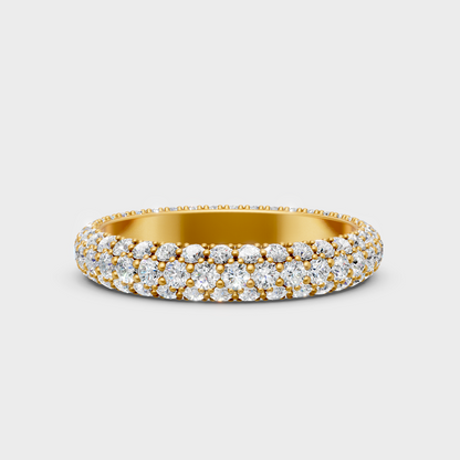 Yellow Gold Round Diamond Band For Timeless And Ethical Everyday Wear