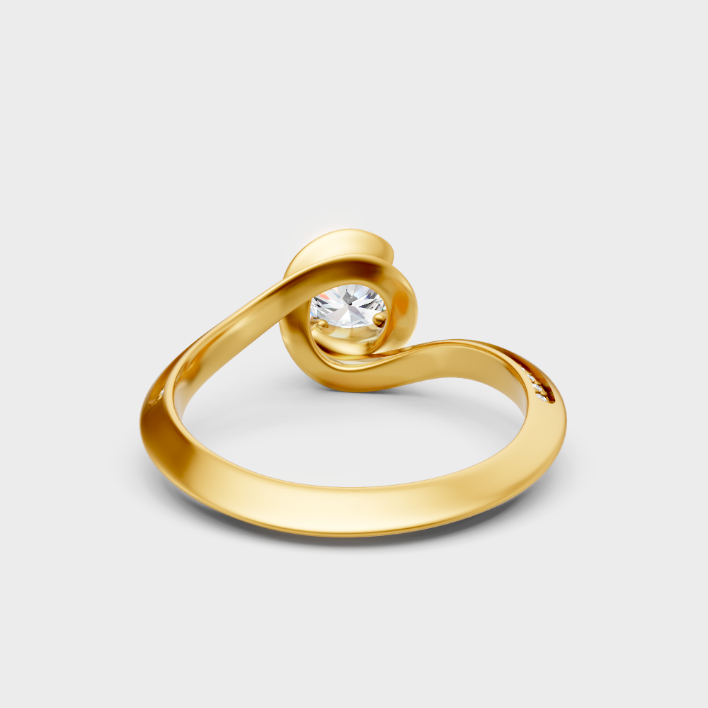  Yellow Gold Round Diamond Halo Engagement Ring For A Timeless Ethical Look
