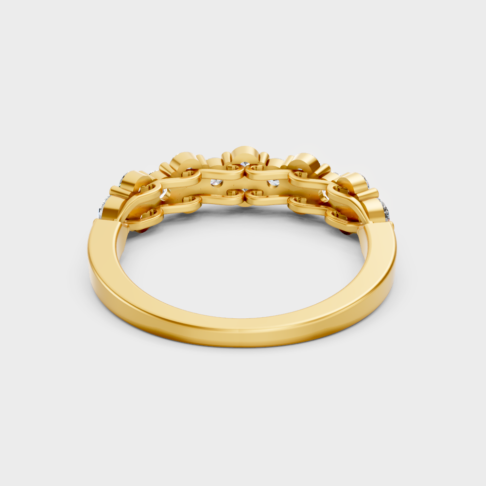 Yellow Gold Round Diamond Band For Timeless And Ethical Everyday Wear