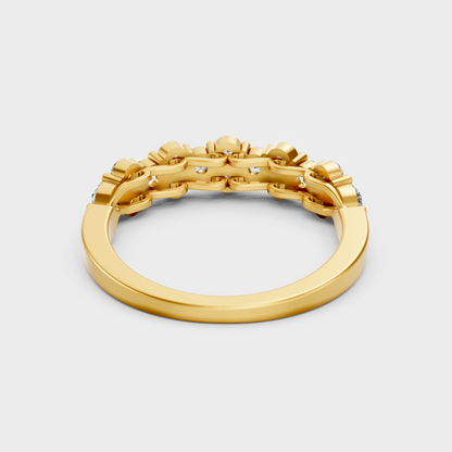 Yellow Gold Round Diamond Band For Timeless And Ethical Everyday Wear