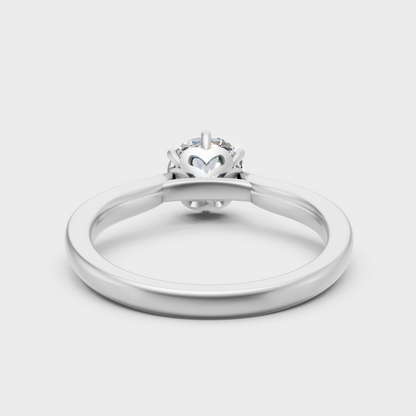 High-Polish 950 Platinum Round Lab Diamond Ring For Maximum Shine
