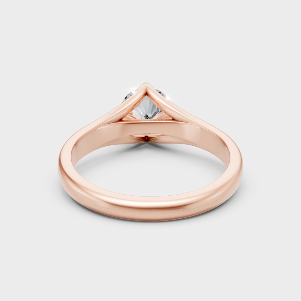 Blush Rose Gold Ring With Hallmarked Round Lab-Grown Diamond Solitaire.