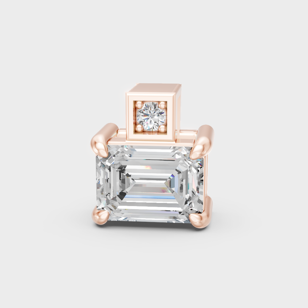 Unique Rose Gold Pendant Featuring A Gli Certified Emerald Lab Diamond