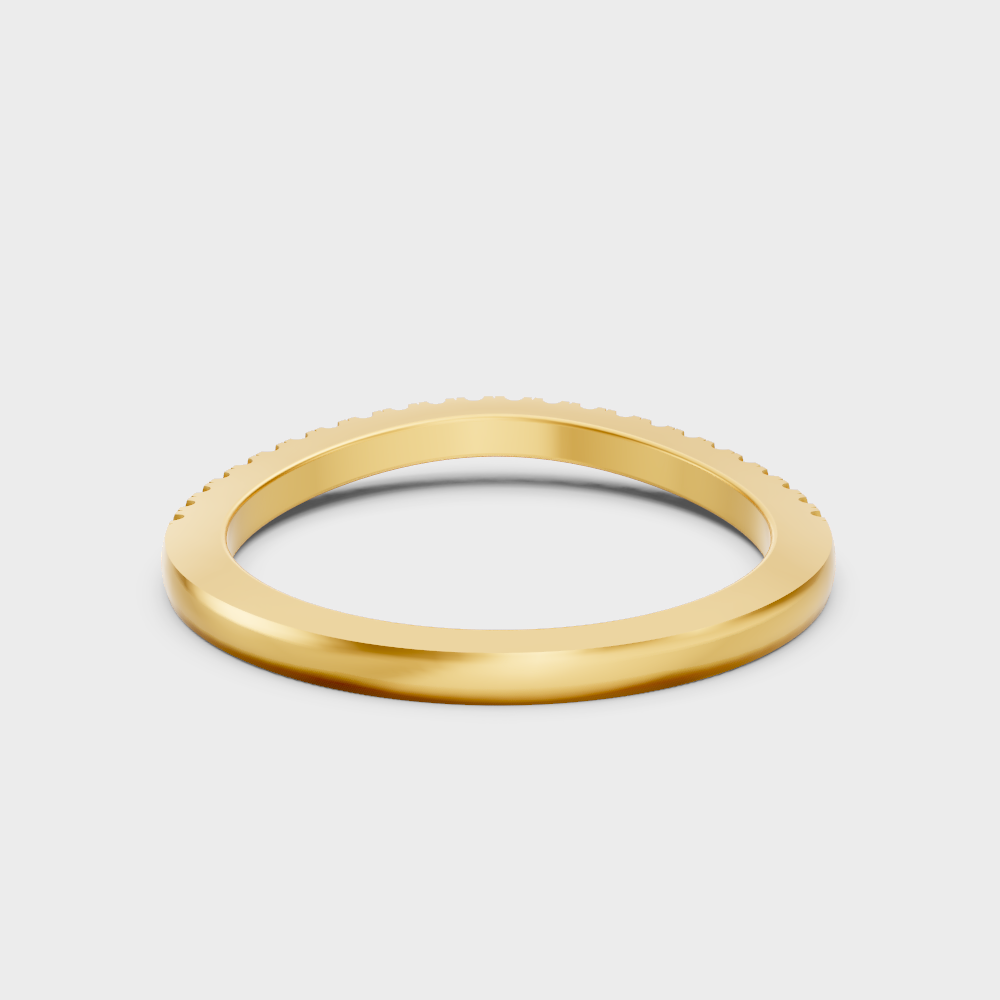 Yellow Gold Round Diamond Band For Timeless And Ethical Everyday Wear