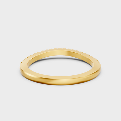 Yellow Gold Round Diamond Band For Timeless And Ethical Everyday Wear
