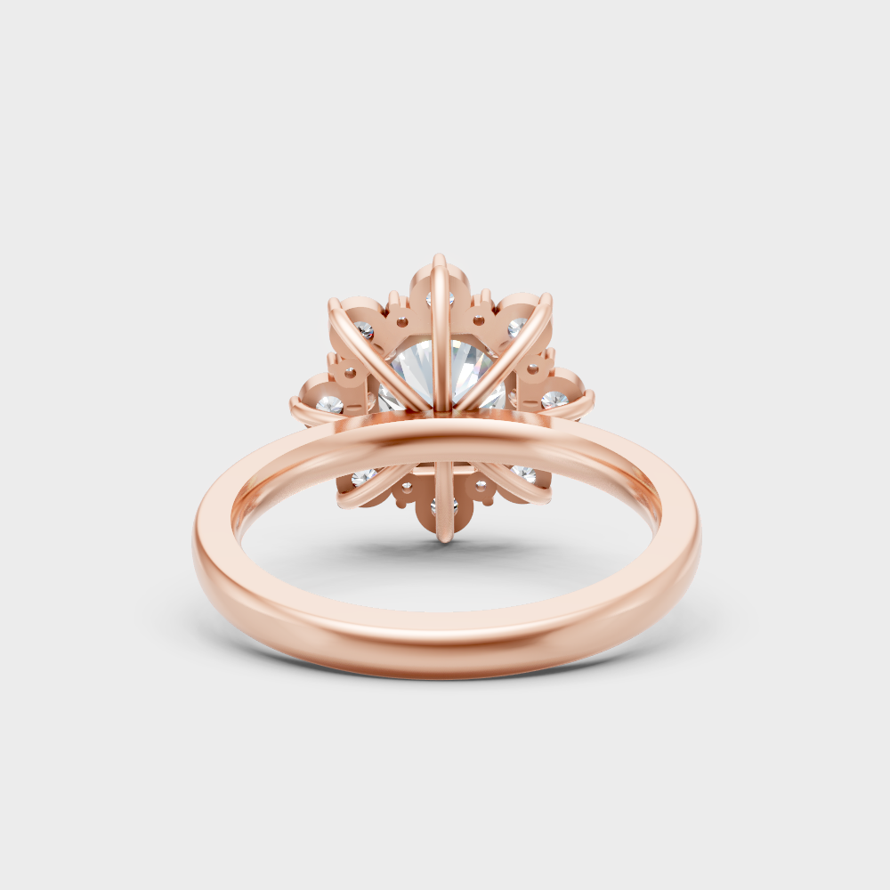  Blush Rose Gold Ring With Hallmarked Round Lab-Grown Diamond Detail