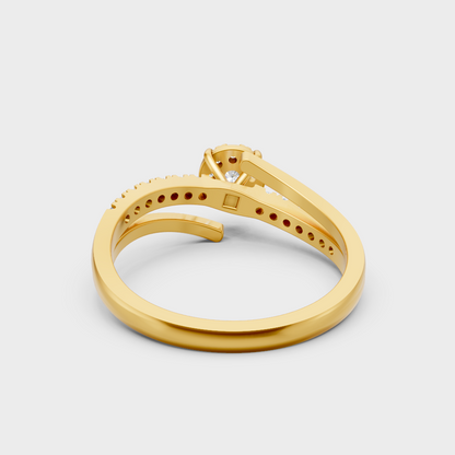 Yellow Gold Round Diamond Ring For A Timeless And Ethical Bridal Style