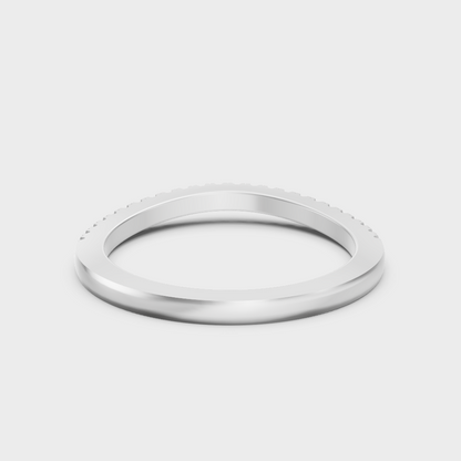 White Gold Round Lab-Grown Diamond Band With Hallmark Gold Quality