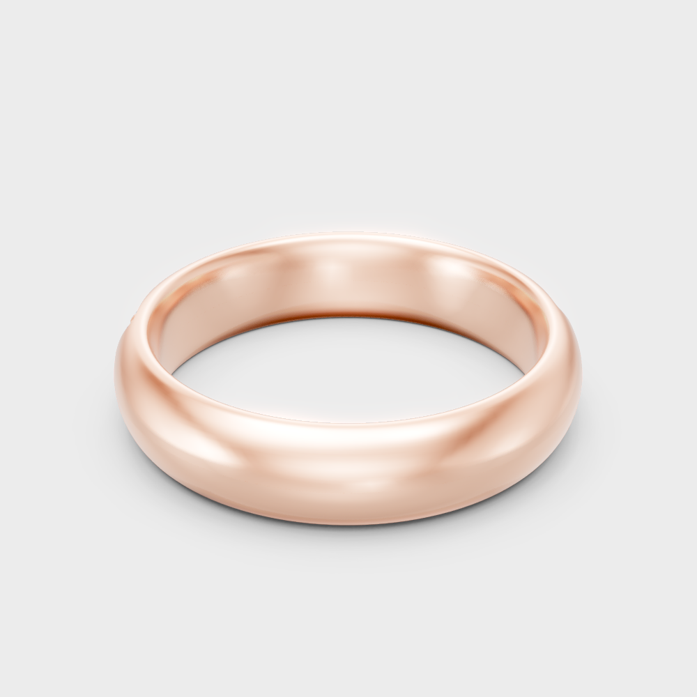 Modern Rose Gold Diamond Band With A Brilliant Sustainable Round Diamond