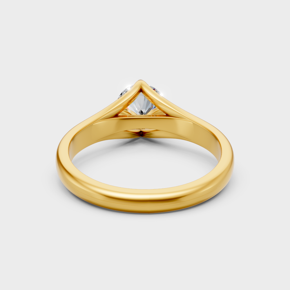 Premium Yellow Gold Jewelry Showcasing A Round-Cut Lab-Grown Diamond
