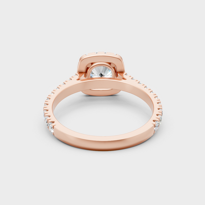 Luxury Rose Gold Engagement Ring With A Certified 1.83Ct Round Halo Design