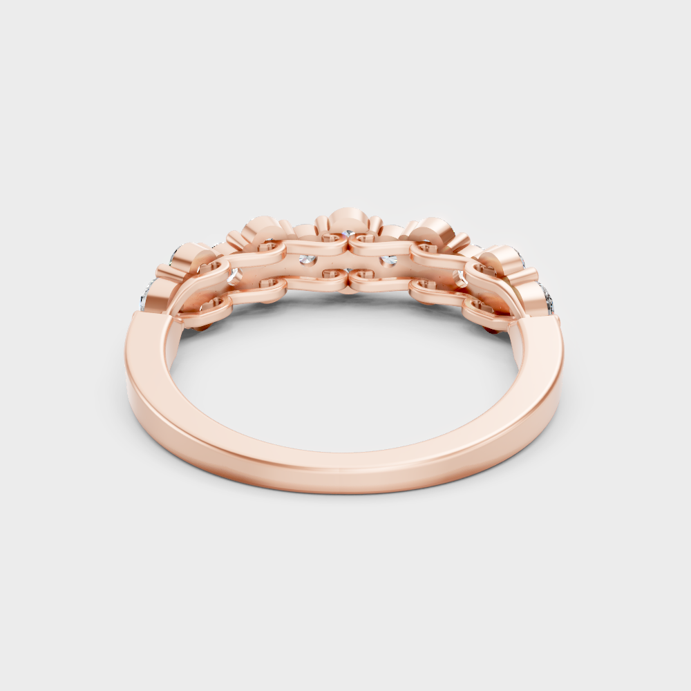 Blush Rose Gold Ring With Hallmarked  Round Lab-Grown Diamond Detail