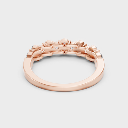 Blush Rose Gold Ring With Hallmarked  Round Lab-Grown Diamond Detail