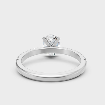 Premium 950 Platinum Ring Showcasing A 1.19 Carat Oval Sustainable Diamond