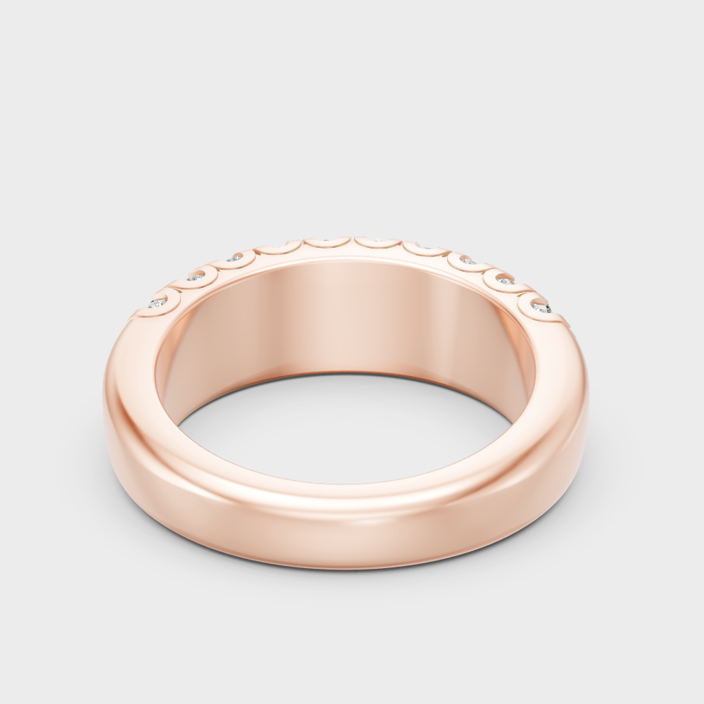 Blush Rose Gold Ring With Hallmarked  Round Lab-Grown Diamond Detail