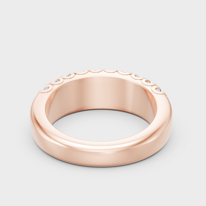 Blush Rose Gold Ring With Hallmarked  Round Lab-Grown Diamond Detail