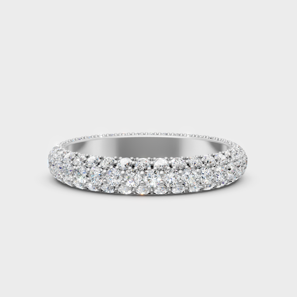 White Gold Round Lab-Grown Diamond Band With Hallmark Gold Quality