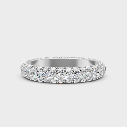White Gold Round Lab-Grown Diamond Band With Hallmark Gold Quality