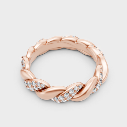 Customizable Rose Gold Round Lab Diamond Band For A Sophisticated Modern Look