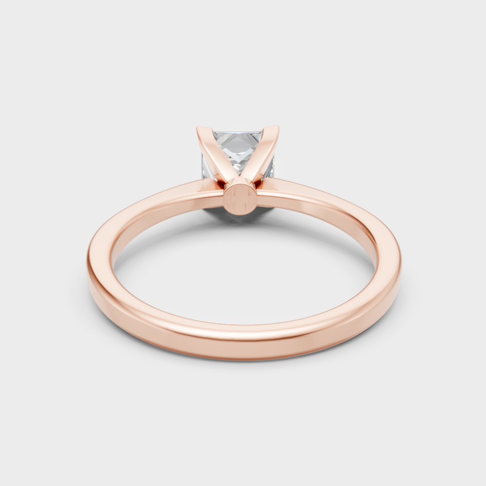 Customizable rose gold princess-shaped lab diamond ring for a sophisticated look