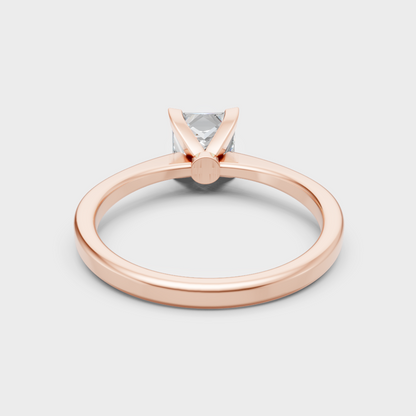 Customizable rose gold princess-shaped lab diamond ring for a sophisticated look