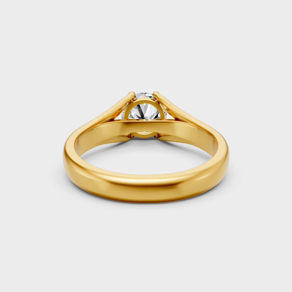 Hallmarked Yellow Gold Solitaire Ring With Brilliant Ethical Diamonds