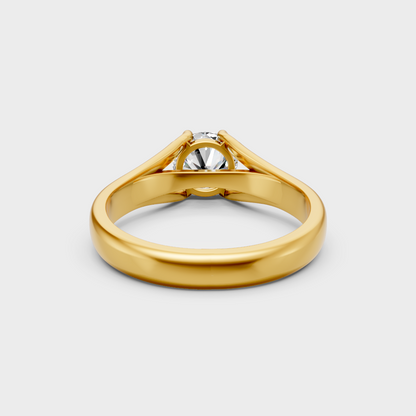Hallmarked Yellow Gold Solitaire Ring With Brilliant Ethical Diamonds