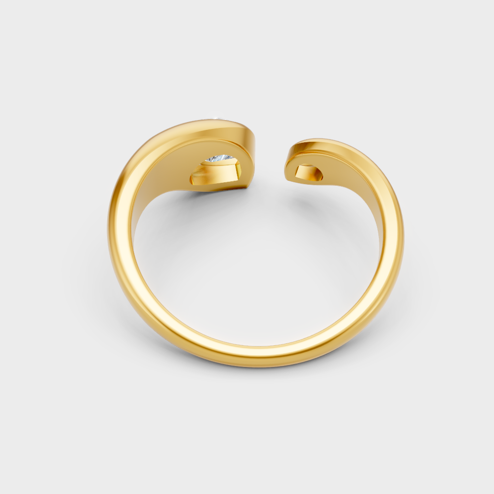 Premium yellow gold solitaire showcasing a teardrop-shaped lab diamond