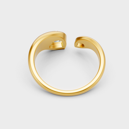 Premium yellow gold solitaire showcasing a teardrop-shaped lab diamond