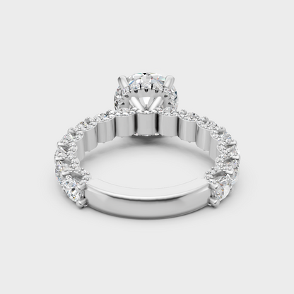 Luxury 950 platinum solitaire ring with a certified brilliant round lab diamond