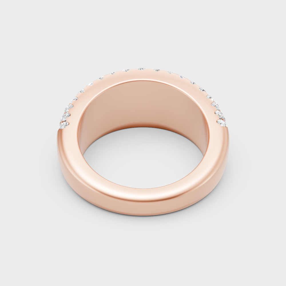 Blush Rose Gold Ring With Hallmarked Round Lab-Grown Diamond Detail